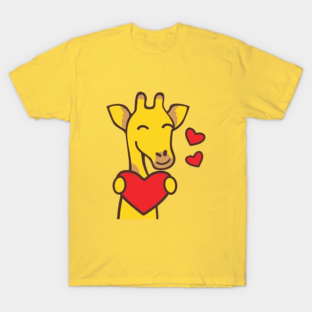 Valentine cute giraffe T-Shirt by icepop